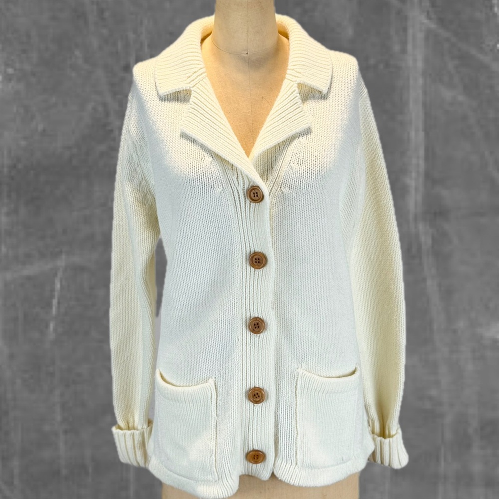 VINTAGE Sears knit cardigan sweater blazer women’s button front‎ classic 70s 60s